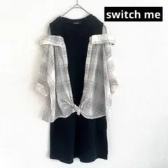 【switch me 】140㎝　重ね着風ワンピース 肩出し　五分袖　大人っぽい