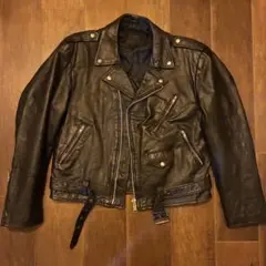 80s vintage レザーダブルライダースジャケット 古着