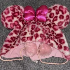 ミニーちゃん ピンク ヒョウ柄 ファンキャップ 旧タイプ