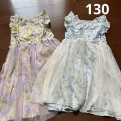 ノースリーブチュールワンピース　130 2点