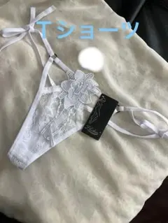 Ｔバックショーツ　花刺繍5. 紐パン