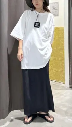 ❁Niko and…❁リブスリットスカート チャコールラメ Lサイズのサムネイル
