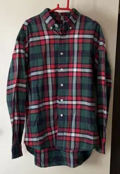 80〜90s OLD GAP デカタグ　紺タグ　チェックシャツのサムネイル