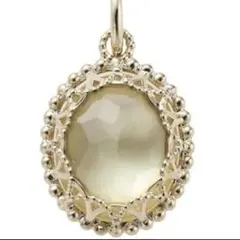 agete アガット K10 レモンクォーツ / シェル チャーム