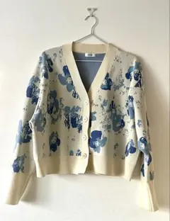 LOWRYS FARM フラワージャガードカーディガン