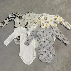 【PETIT BATEAU他】ベビーボディスーツ5枚セット(70サイズ)