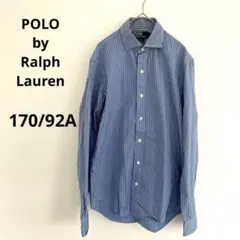 PolobyRalphLauren 青白 ストライプ 長袖シャツ 170/92A