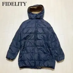 FIDELITY ダウンジャケット ネイビー Mサイズ フード付き　アウターのサムネイル