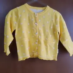 COMME CA ISM イエロードットカーディガン 80cm