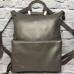 未使用級✨イアパピヨネ きれいめDリュック/マルチウェイバッグ A4 シボ革