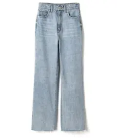 フリンジヘムセミフレアデニムパンツ