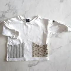 petit main アイボリー 長袖Tシャツ ポケット付き　80センチ
