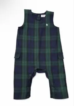 80cm チェックロンパース｜ポロベビー 男女兼用 ナチュラル