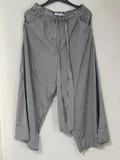 Z A R A ストライプ ワイドパンツ ゴムウエスト