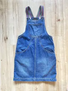 GapKids デニム ジャンバースカート 140cm マルチカラーベルト
