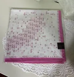 CELINE ハンカチ ピンク マカダム柄