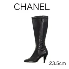 H3943-9◾️シャネル　ベルト付ラウンドトゥーロングレザーブーツ
