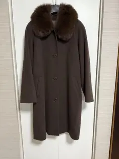 極美品/XL✨ マックスマーラ カシミヤ混 ロングコート 女優襟 裏地ロゴ