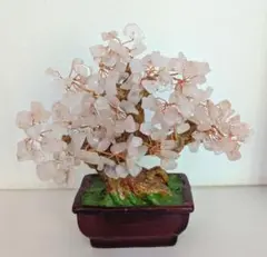 招財樹　金のなる木 　風水 　天然石 幸せの木　縁起物　桜置物のサムネイル