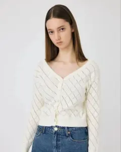 ⭐︎新品未使用　MOUSSY EYELET ニットカーディガン
