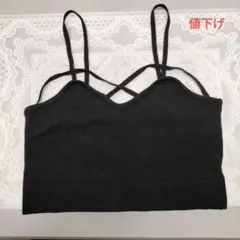 クロスストラップ 黒 キャミソール