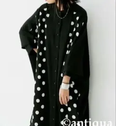 antiqua モノクロオーバーサイズシャツワンピース