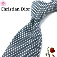 【大特価】Christian Dior ネクタイ 総柄 グレー ホワイト