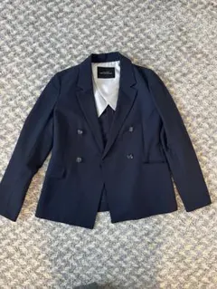 ネイビー ダブルブレスト テーラードジャケット