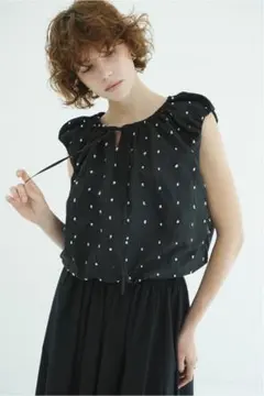 CLANE W FACE DOT SLEEVELESS RIBBON TOPSのサムネイル