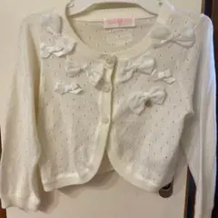 リボン付きホワイトカーディガン 90-100cm