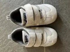 ASICS グレー スニーカー ベルクロ　15cm