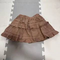 テータテートブラウン刺繍フリルスカート110サイズ