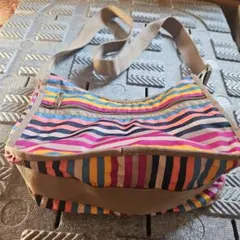 新品未使用品。 レスポートサック。 ストライプ。 ショルダーバッグ