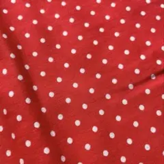 赤 白ドット コットン生地 約100×90cm 水玉 レトロ ハンドメイド