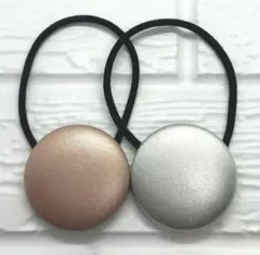 【165】ハンドメイド38mm くるみボタン　ヘアゴム