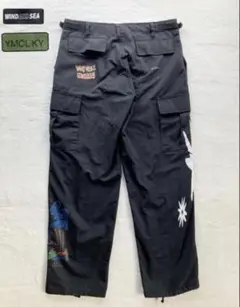 WIND AND SEA YMCLKY ペイント　カーゴパンツ 黒
