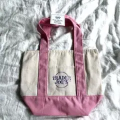 【ラスト1点】TRADER JOE'Sミニパステルキャンバストートバッグ ピンクのサムネイル