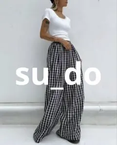 su_do sudo 「mono」 チェックワイドパンツ ノベルティ付き