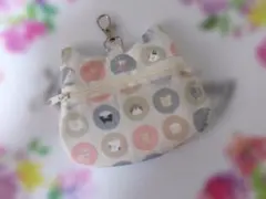 猫型ファスナーポーチ　小物入れ　カードケース　小銭、リップ、飴ちゃん入れ