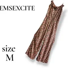 EMSEXCITE 花柄オールインワン ワイドパンツ 黒 M 韓国系 フェミニンのサムネイル