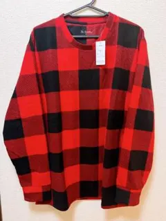 新品　タグ付き　St.Scott フリース　長袖　赤　黒　チェック　LL