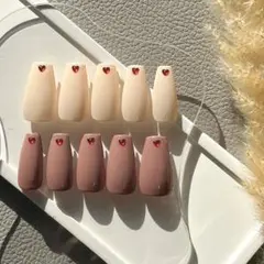 【サイズ/シェイプ選択無料】ハート チョコモチーフ バレンタイン ネイルチップ