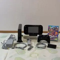 Wii U 本体 32G ブラック 一式（箱無し）+ スプラトゥーン セット