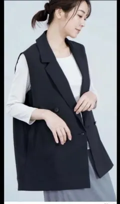 YORT シンプルテーラードジレ　ブラック