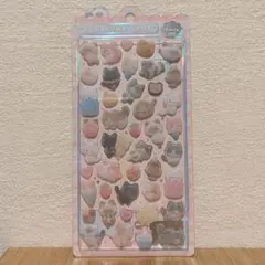 ◆正規品◆ フロッキー加工 フワフワドロップシール ねこ ピンク