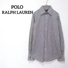 【ポロ ラルフローレン】S〜M相当　ストライプ　シャツ　刺繍