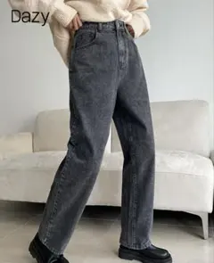 SHEIN DAZY ストレートジーンズ ハイウエスト スラントポケット