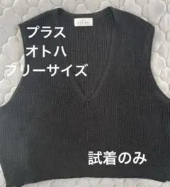 【最終価格】プラスオトハ　ニットベスト　春夏ベスト　Vネックベスト