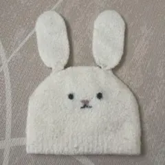 ウサギ耳付きベビー帽子 46-50cm