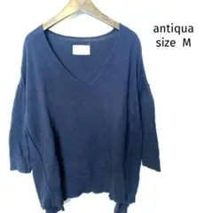 antiquaレディースコットンVネックニットプルオーバーのサムネイル